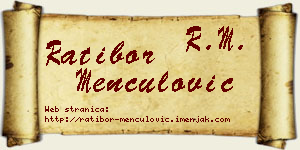 Ratibor Menčulović vizit kartica